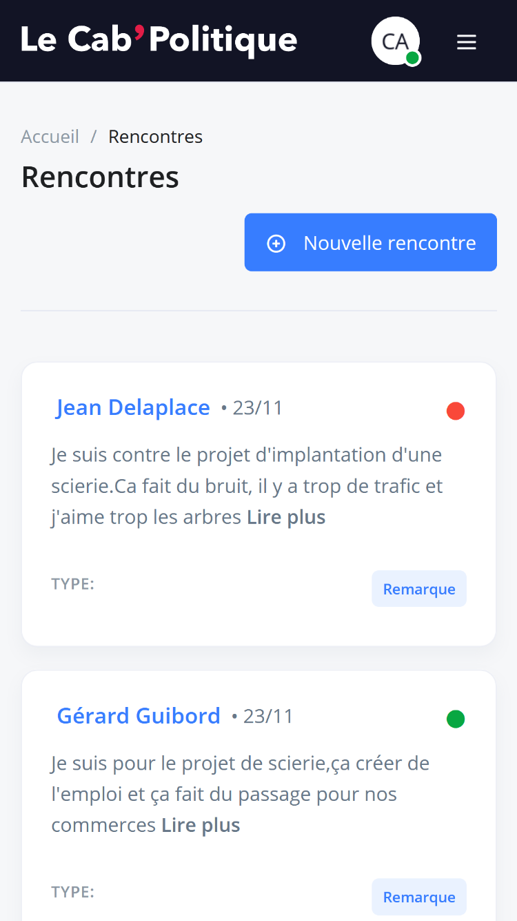 echanges sur le logiciel sénateur mobile